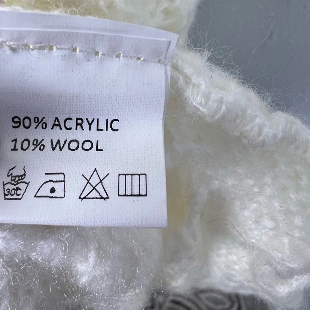 Simply Couture White Lose Chunky Knit Wool Blend Open Cardigan Women’s size3XL - Picture 5 of 5